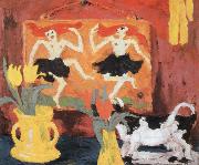 Emil Nolde still life with dancers oil painting